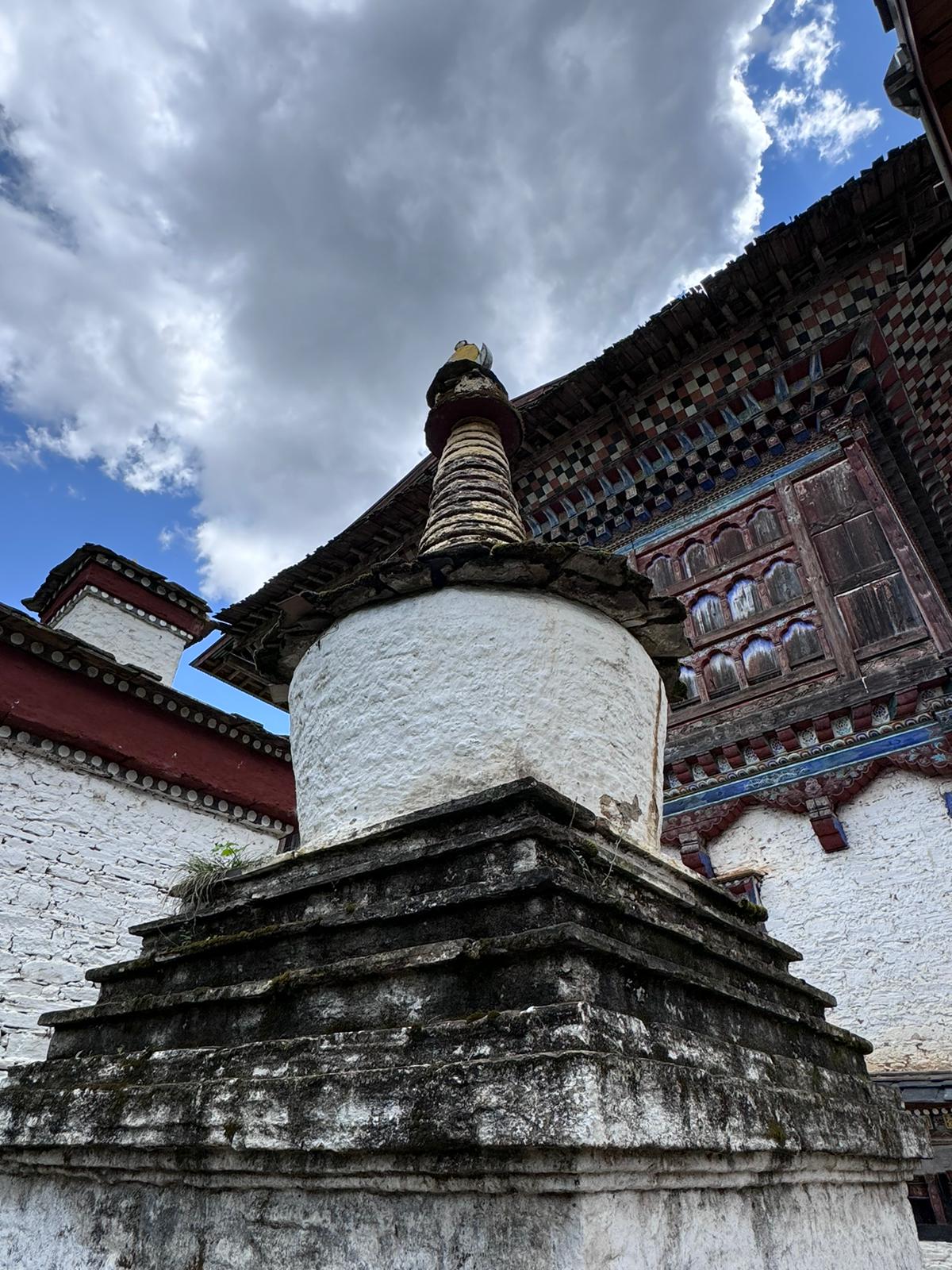 A memorial chorten built in the court yard of the Ogyen Choling complex