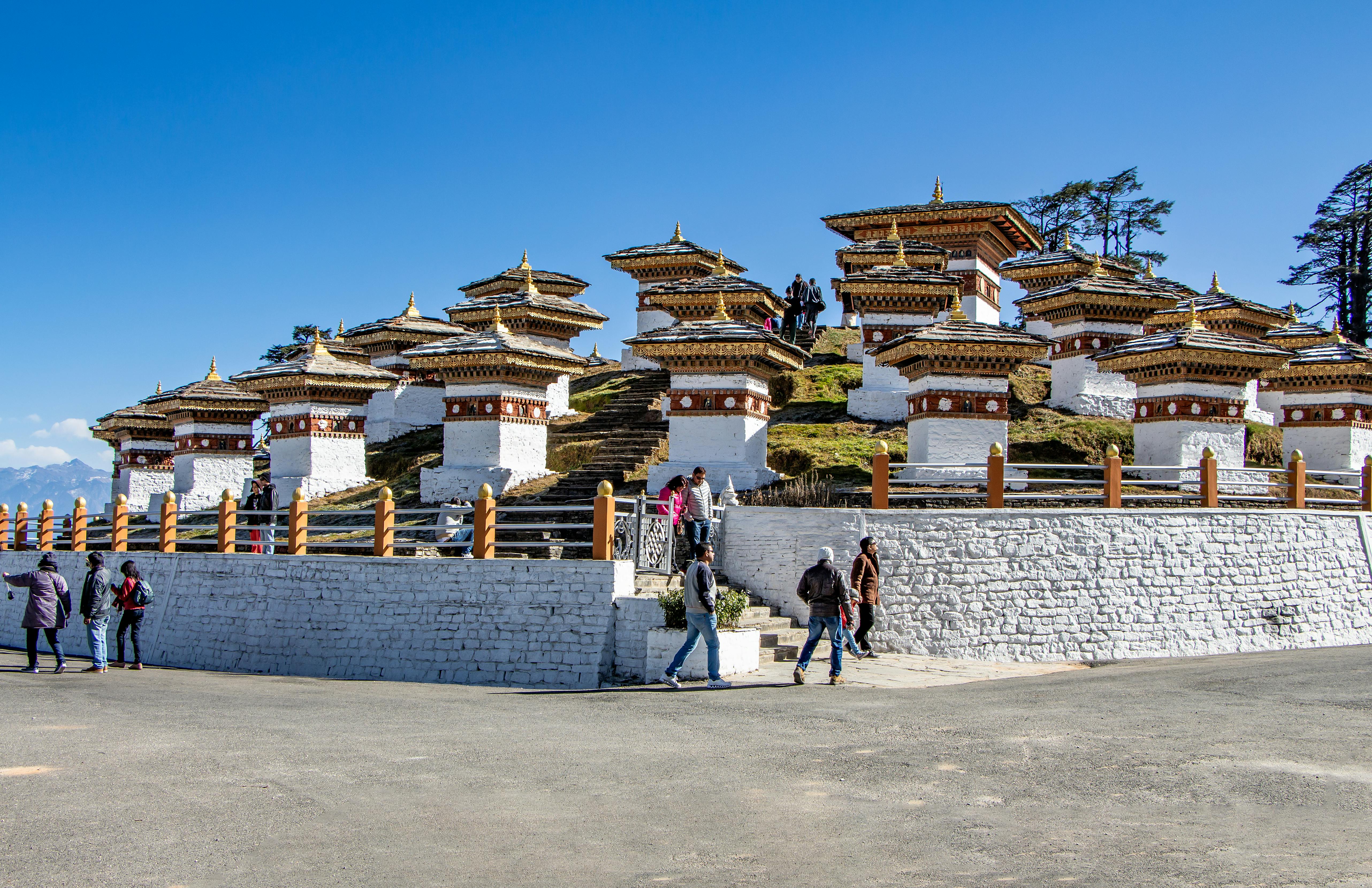 Tourists at Dochula pass